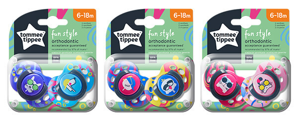 Chupetes Tommee Tippee Fun Style 6-18 meses, pack 2 uds - M+O