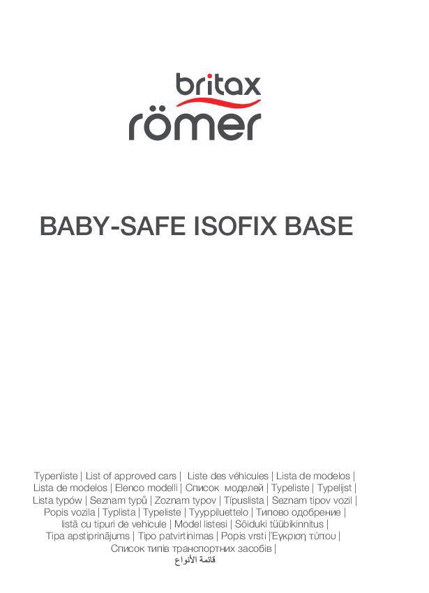 Vehículos homologados Base Isofix Baby-Safe